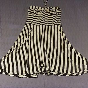 A black and white striped dress